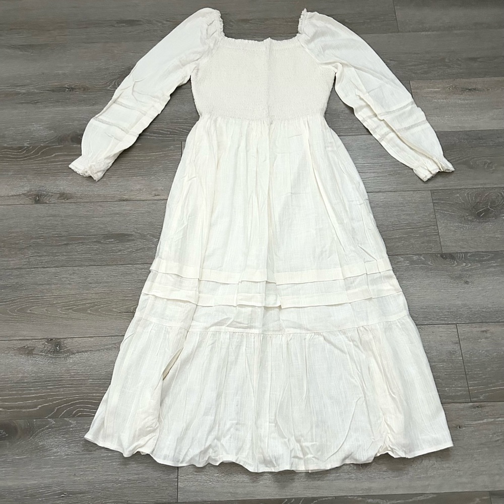 Doe & Rae Off White Long Sleeve Dress - Picture 2 of 6